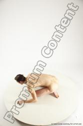 Nude Gymnastic poses Man White Athletic Short Brown Multi angles poses Realistic